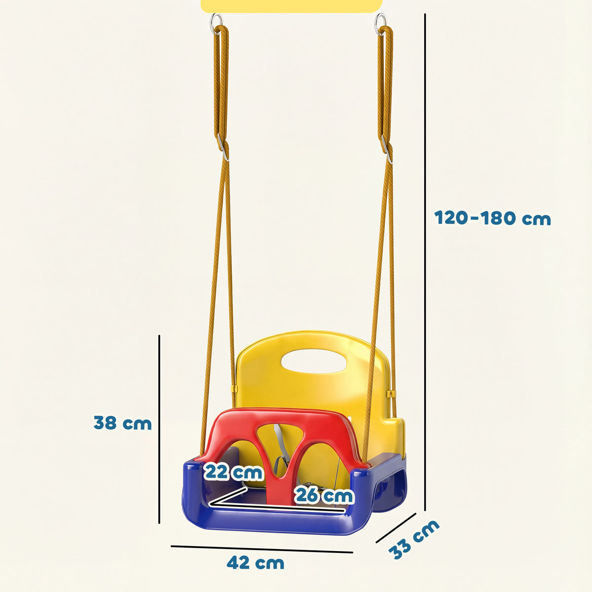 Columpio Infantil Outsunny Pp, Pe Azul 42x33x38 Cm_2