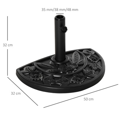 Base De Sombrilla Semicircular Peso 9 Kg Outsunny 50x32x32 Cm Negro_2