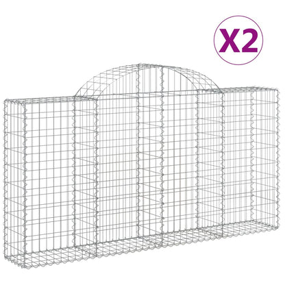Cestas De Gaviones 2 Uds Forma De Arco Hierro 200x30x100/120 Cm_0