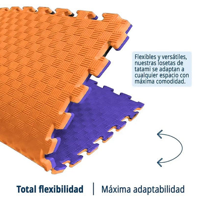 Tatami Puzzle EVA para suelo infantil 1x1m x20mm Naranja - Lila 1 Unidad_3