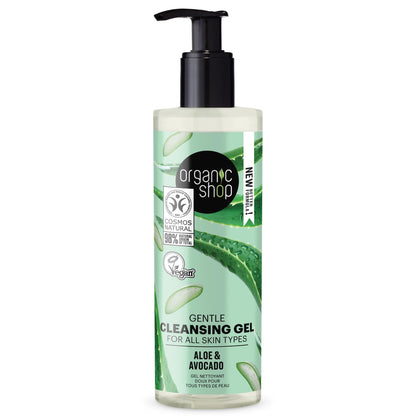 Gel limpiador suave aloe y aguacate Organic Shop 200 ml