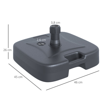 Base De Sombrilla Outsunny Hdpe Negro 46x45x26 Cm_2