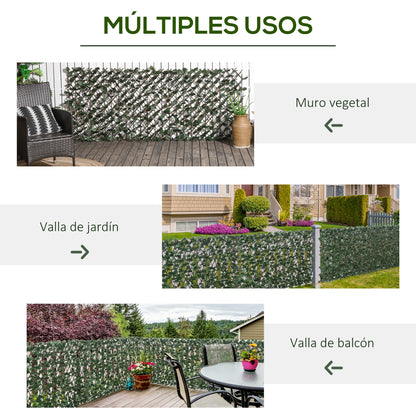 Artificial En Rollo Outsunny Tela Poliéster, Mimbre Verde 295x70x2 Cm_5
