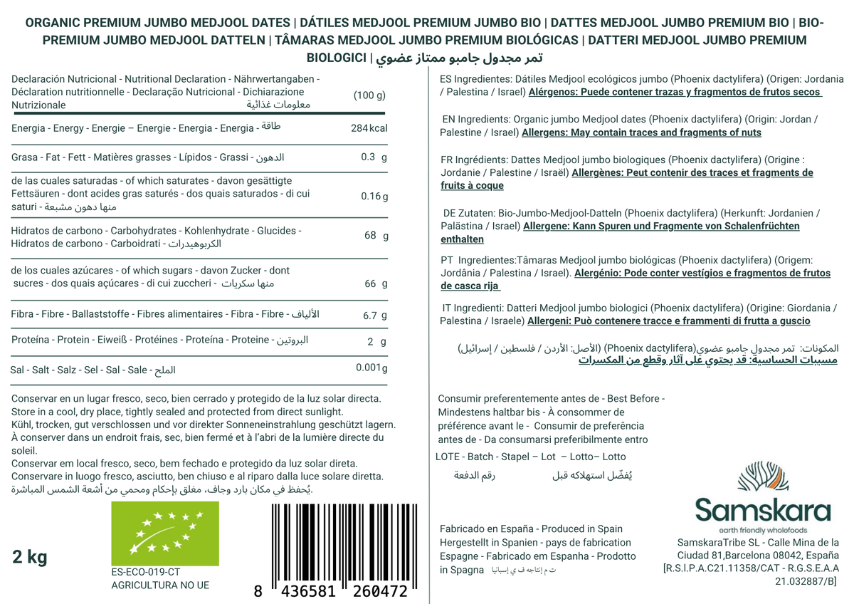 Dátiles Medjoul Bio - 5kg (caja Original A Granel) | Dátiles Ecológicos Naturales, Endulzante Vegano_1