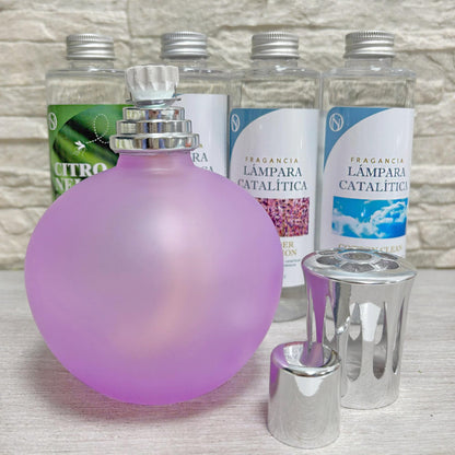 Pack Ahorro Lámpara Catalítica Fucsia Mate + Fragancia Wild Strawberry 500ml + Limpiador Neutro 200ml + Mecha Repuesto_1