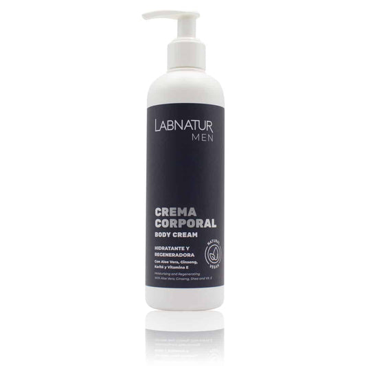 Crema Corporal para Hombre Labnatur 300 ml | Aloe Vera, Karité y Ginseng | Hidratación y Rápida Absorción | Vegano_0