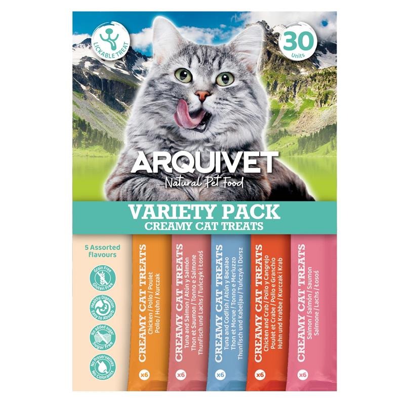 Creamy Cat Treats Snack cremoso Variety Pack Arquivet 30 ud