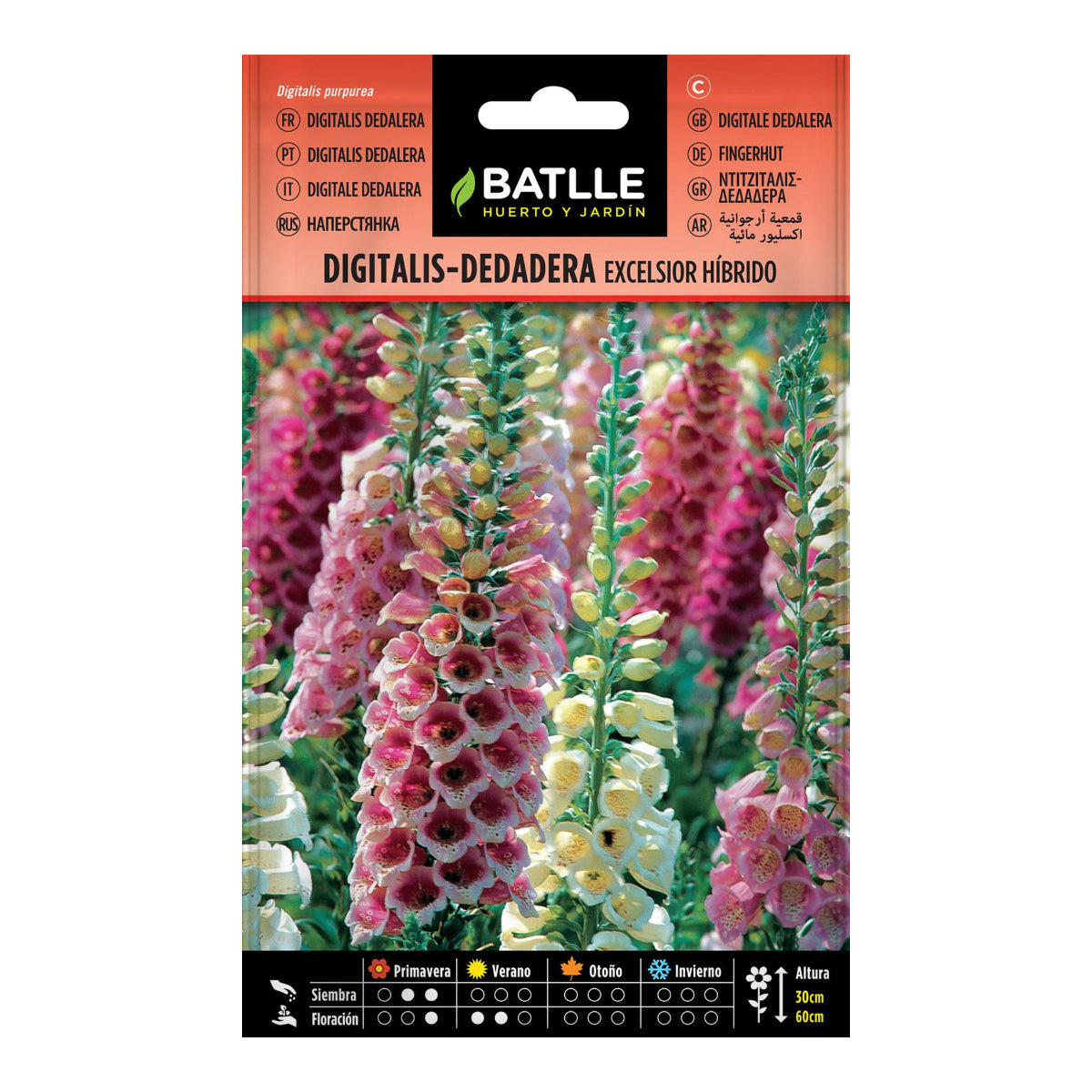 Semillas de Digitalis Dedalera excelsior híbrido Batlle