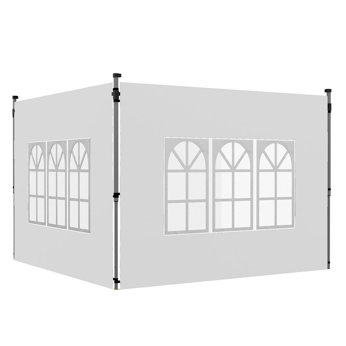 Paredes Laterales Carpa Outsunny Tela Oxford Blanco 295x195 Cm_0