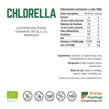 Chlorella BIO en polvo Energy Feelings 1 kg