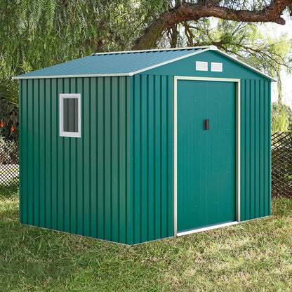 Caseta Metálica High Door Mallorca Verde - Espacio Y Ventilación - 2,77x2,12x1,91 M - Multicolor_1