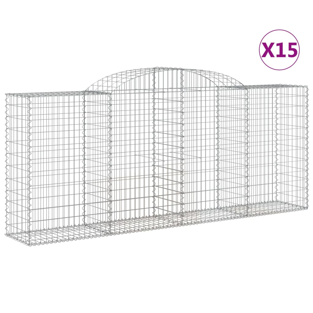Cestas Gaviones 15 Uds Forma De Arco Hierro 300x50x120/140 Cm_0