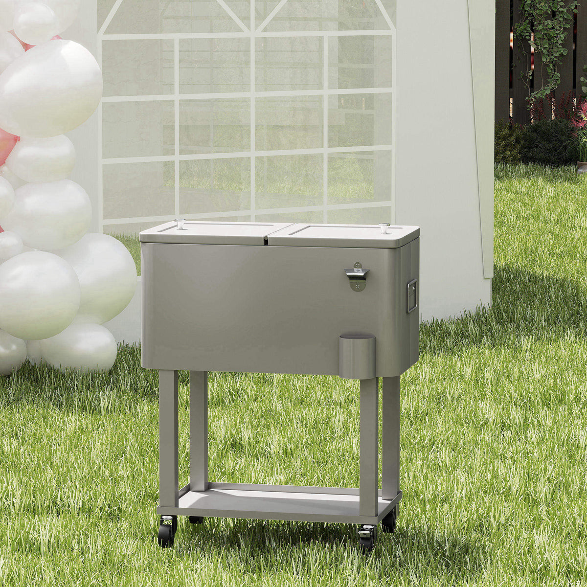 Carro Nevera Outsunny Plástico, Acero Gris Claro 67x35x80 Cm 846-116v00sr_1