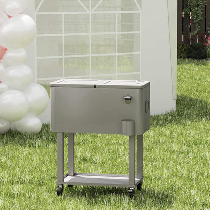 Carro Nevera Outsunny Plástico, Acero Gris Claro 67x35x80 Cm 846-116v00sr_1
