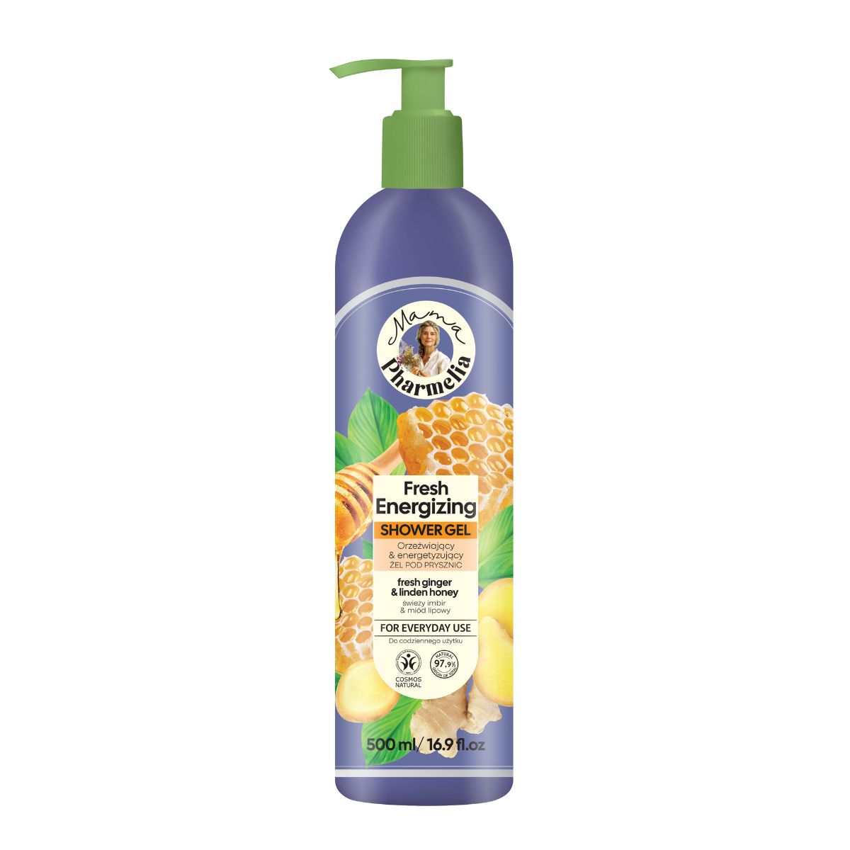 Gel de Ducha Energizante con Jengibre Y Miel de Tilo, Mama Pharmelia, 500ml