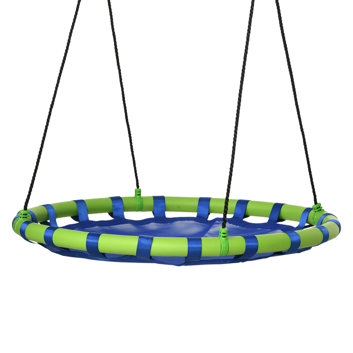 Columpio Infantil Nido Con Altura Ajustable Outsunny Ø100x180 Cm Azul_0