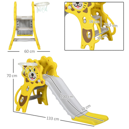 Tobogán Para Niños Aiyaplay Pe, Pp Amarillo 131x50x74 Cm_2