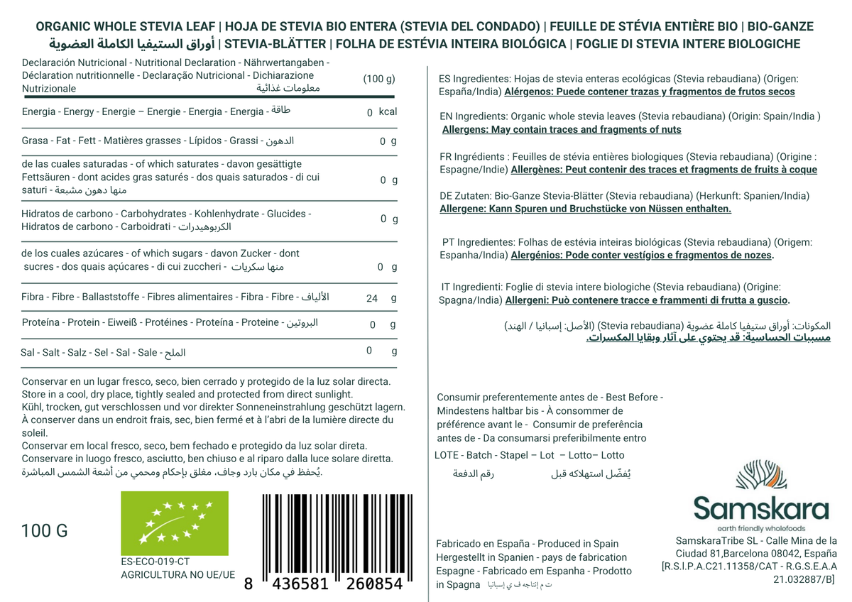 Stevia En Polvo Bio - 300g (3 X 100g Envases Retail) | Endulzante Natural Ecológico Vegano, Alternativa Al Azúcar_1