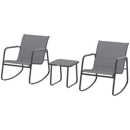 Conjunto De Bistró Outsunny Acero, Textileno Gris 79x61x78 Cm_3