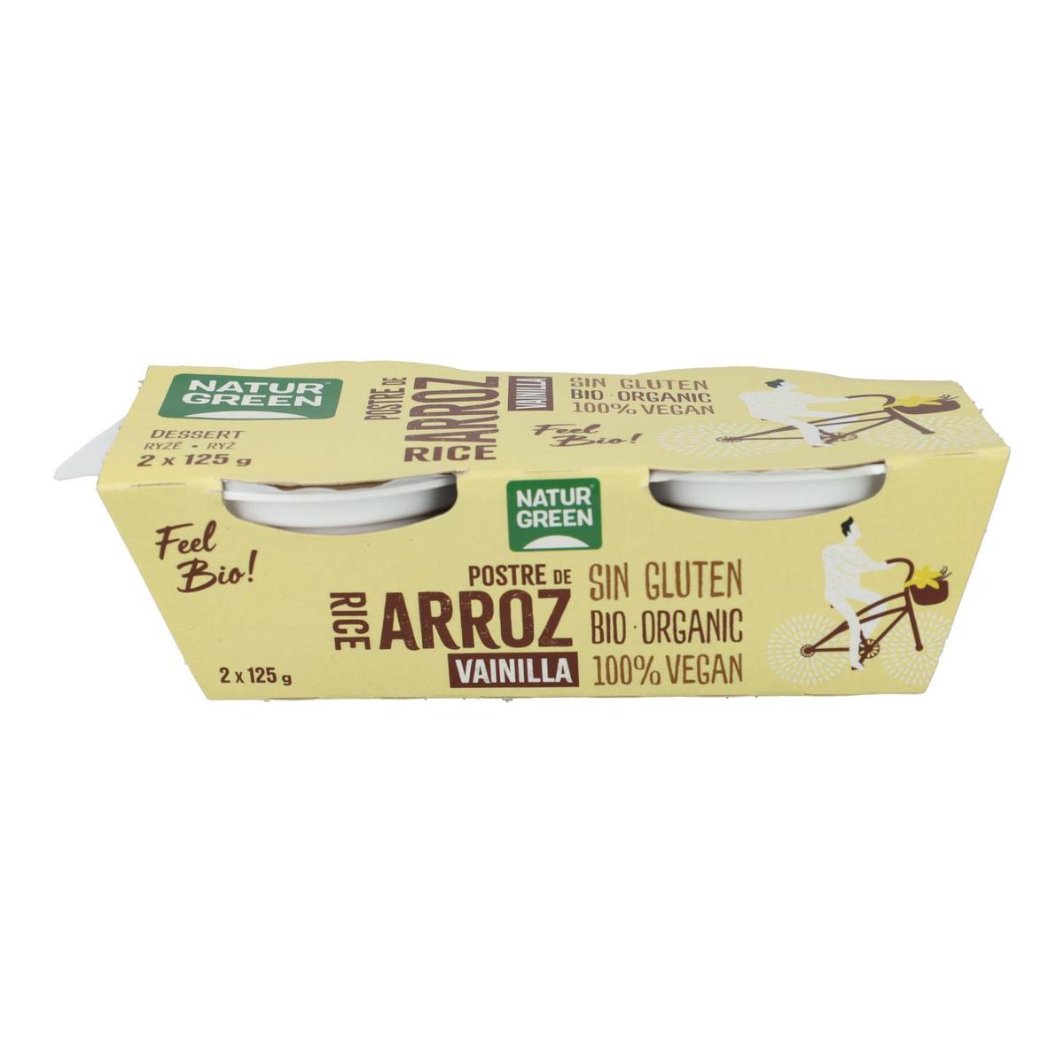 Pack 2uds Postre de Arroz Vainilla NaturGreen 4 x 125 g