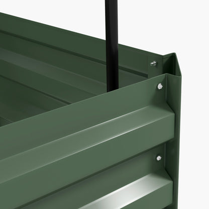 Jardinera Con Celosía Outsunny Acero, Acero Galvanizado Verde 61x61x140 Cm_5