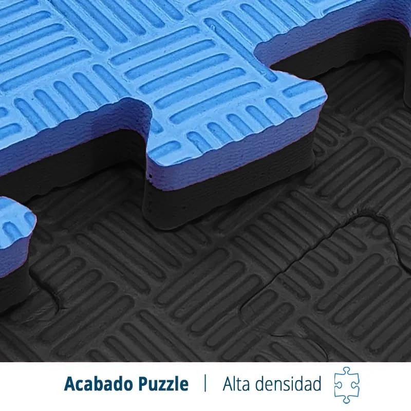 Artatami® Tatami Puzzle 1x1x20 mm Negro - Azul Pack Ahorro【4 Unidades】Gimnasios - Fitness - Pilates - Yoga_5
