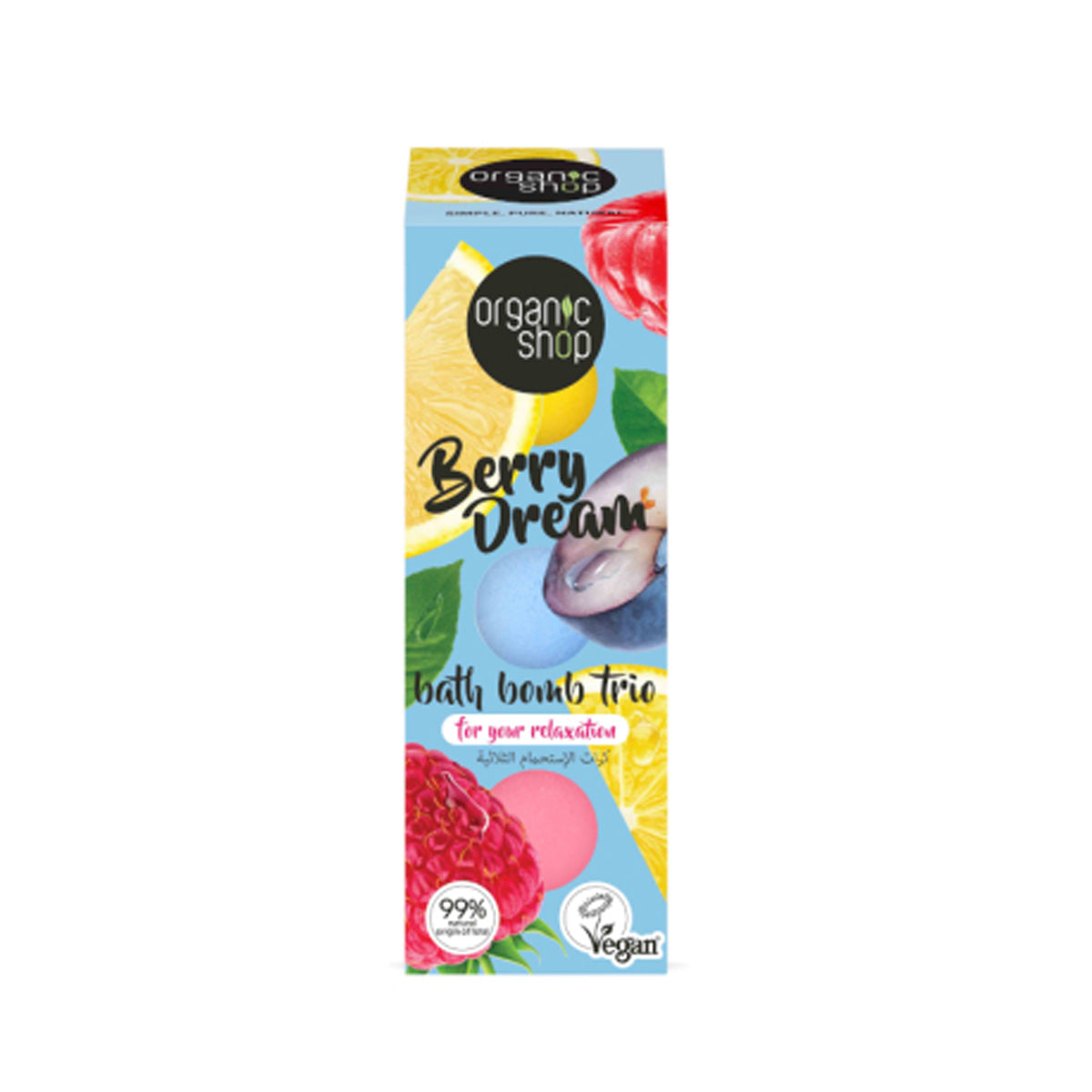 Trío de bombas de baño «BERRY DREAM», Organic Shop