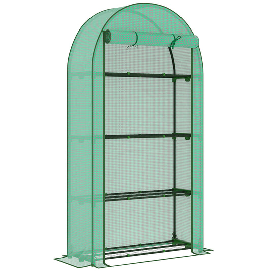 Invernadero De Jardín Outsunny Pe, Acero Verde 105x45x160 Cm 84h-221v00gn_0