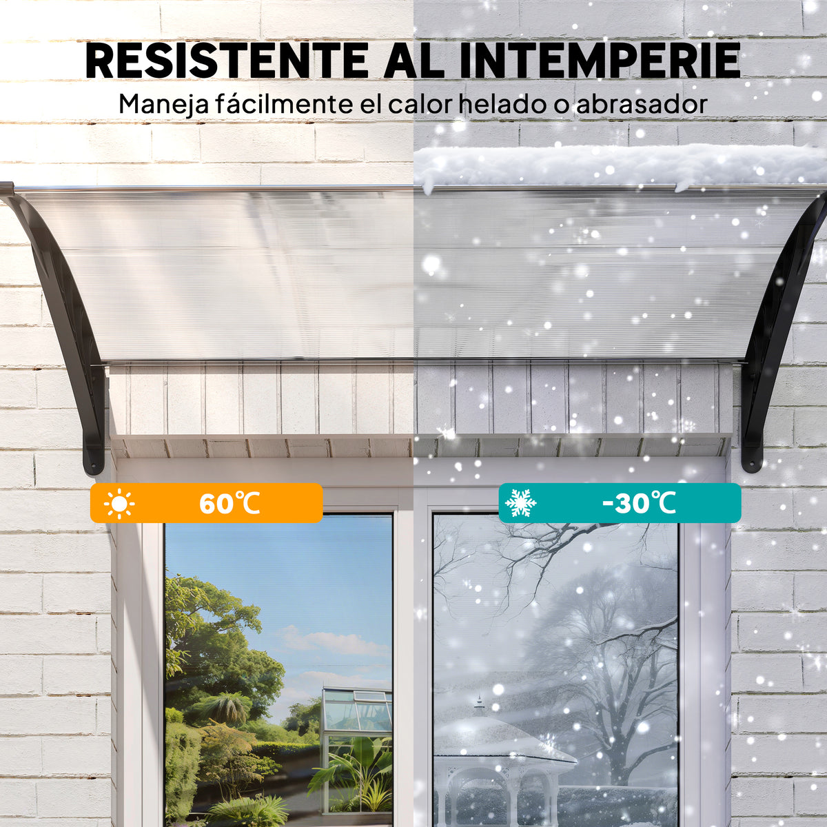 Tejadillo De Protección Outsunny Transparente 150x90x25 Cm_5
