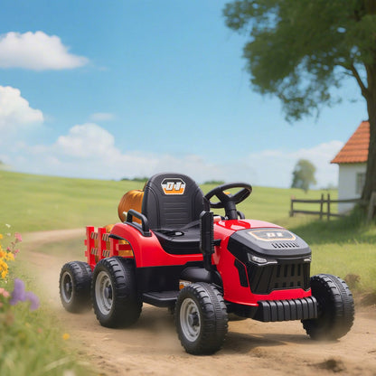 Tractor Eléctrico Infantil Aiyaplay Plástico, Metal Rojo 139x58x55 Cm 370-389v90rd_1