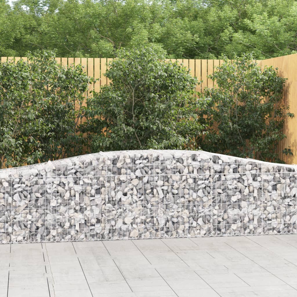 Cestas De Gaviones 8 Uds Forma De Arco Hierro 400x50x60/80 Cm_1