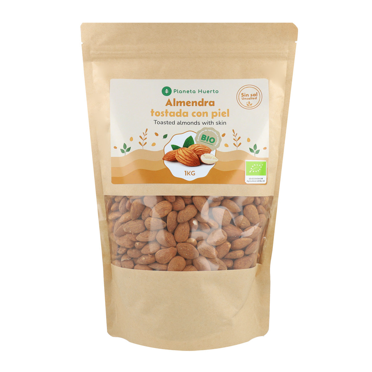 Almendra tostada con piel ECO Planeta Huerto 1 kg