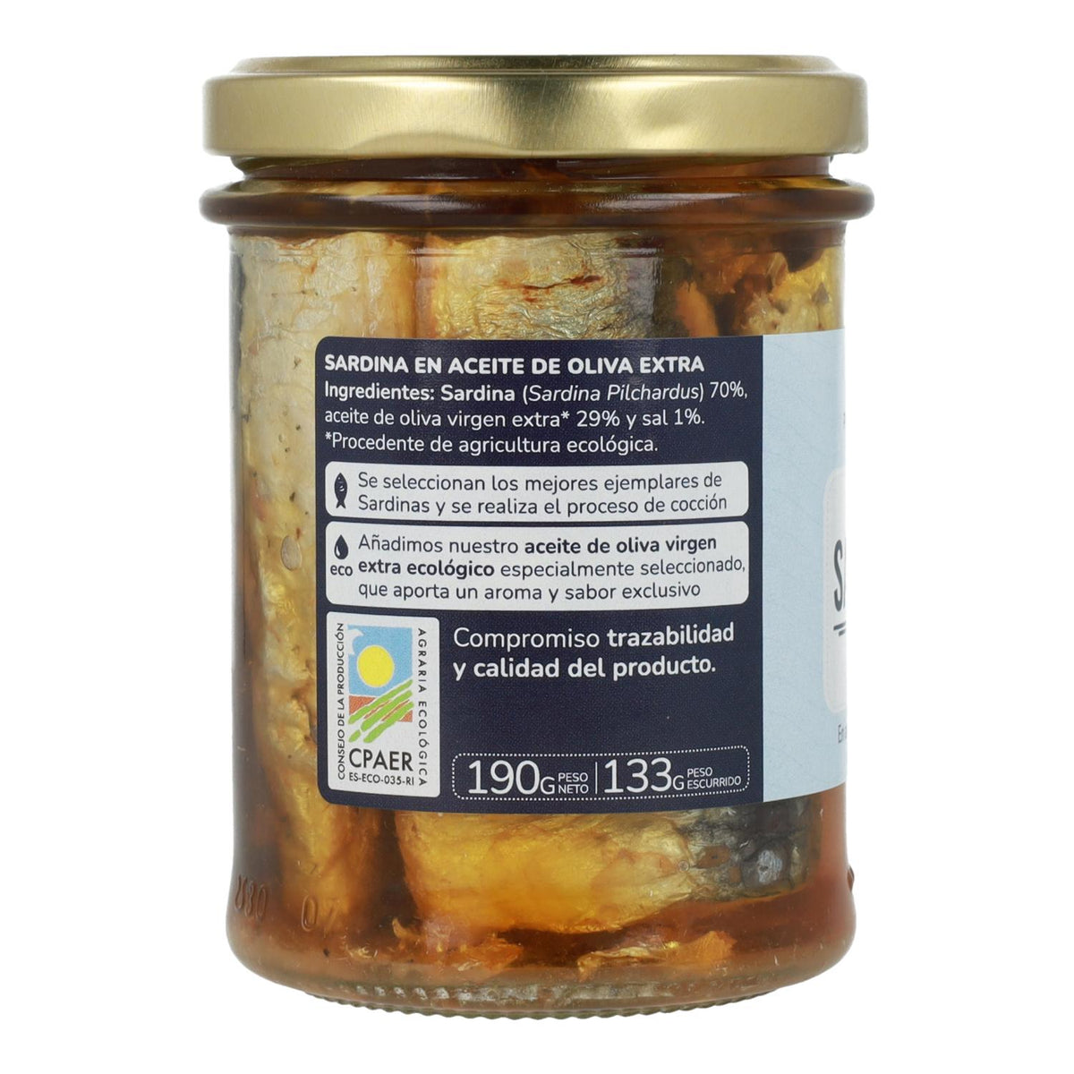 Pack 3x Sardinas en aceite de oliva virgen extra ECO Planeta Huerto 190 g
