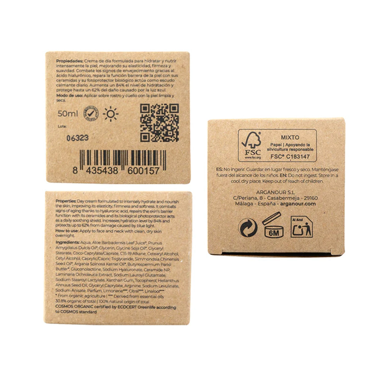 Crema facial día para piel normal y seca Arganour 50 ml