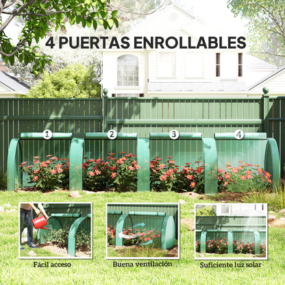 Invernadero Pequeño Outsunny Pe, Acero Verde 395x100x80 Cm 845-234v03gn_5