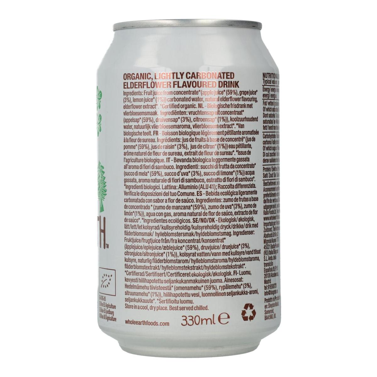 Pack x6 Refresco Bio Sauco, 330 ml Whole Earth