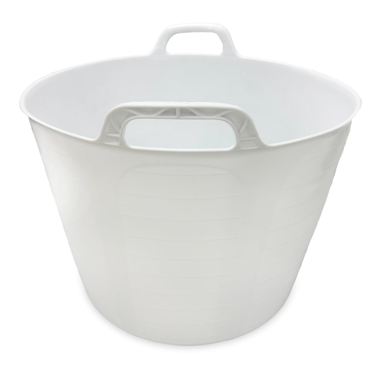 Pack 10 Capazo De Plástico Flexible Para Uso Alimentario. Asa Reforzada (blanco, 42l). Sin Bpas. Restaurantes, Vendimia_0