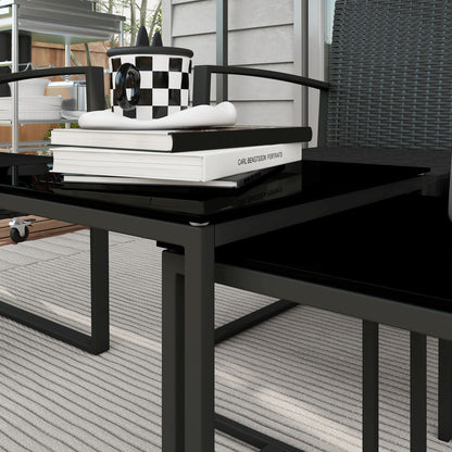 Muebles De Jardín Outsunny Acero, Pp Negro 102x58x77 Cm_3