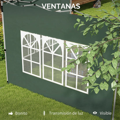 Paredes Laterales Carpa Outsunny Tela Oxford Verde 295x195 Cm_5