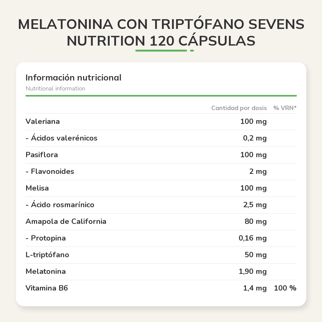 Información nutricional