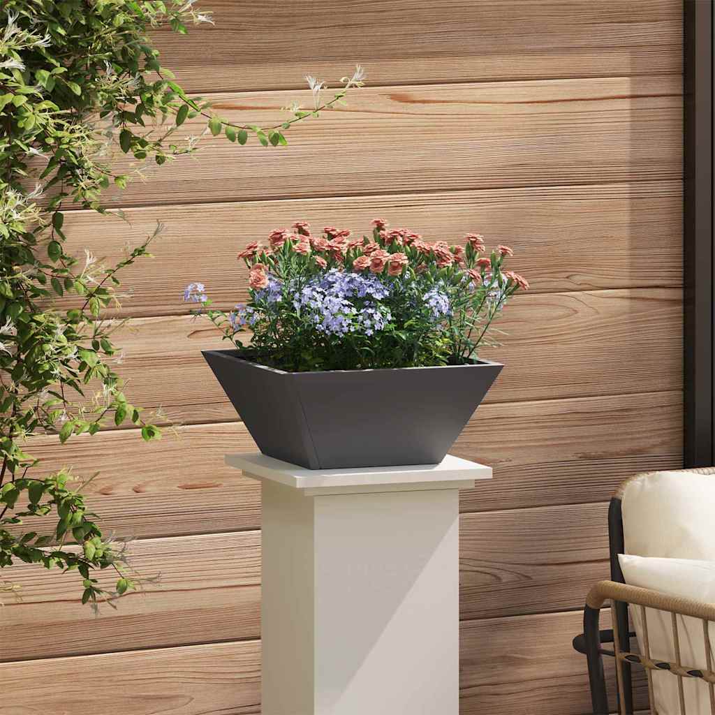 Macetero De Jardín Negro 35 X 35 X 15 Cm Acero Laminado En Frío_3