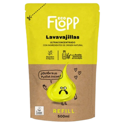 Pack 2 x Lavavajillas ECO ultra concentrado refill Flopp 500ml