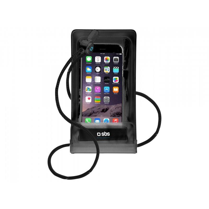 Funda impermeable para smartphone fino de hasta 6.5" negro SBS