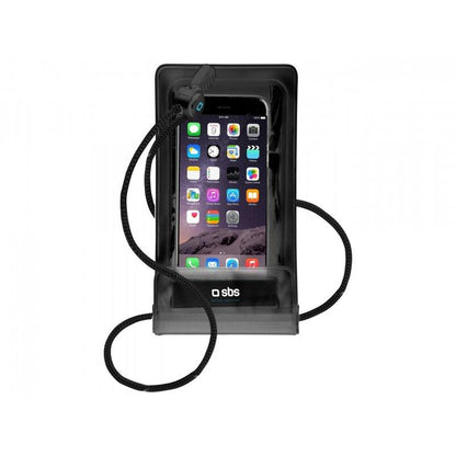 Funda impermeable para smartphone fino de hasta 6.5" negro SBS