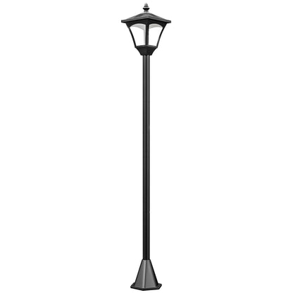 Farol Solar De Jardín Outsunny Plásico Negro 15x15x120cm_0