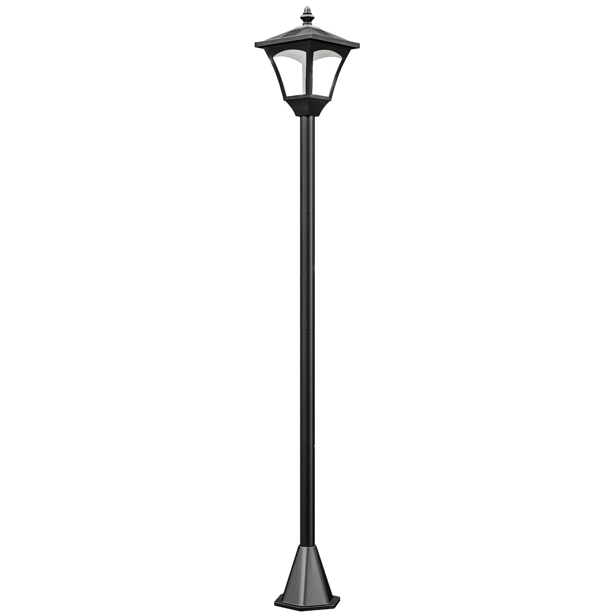 Farol Solar De Jardín Outsunny Plásico Negro 15x15x120cm_1
