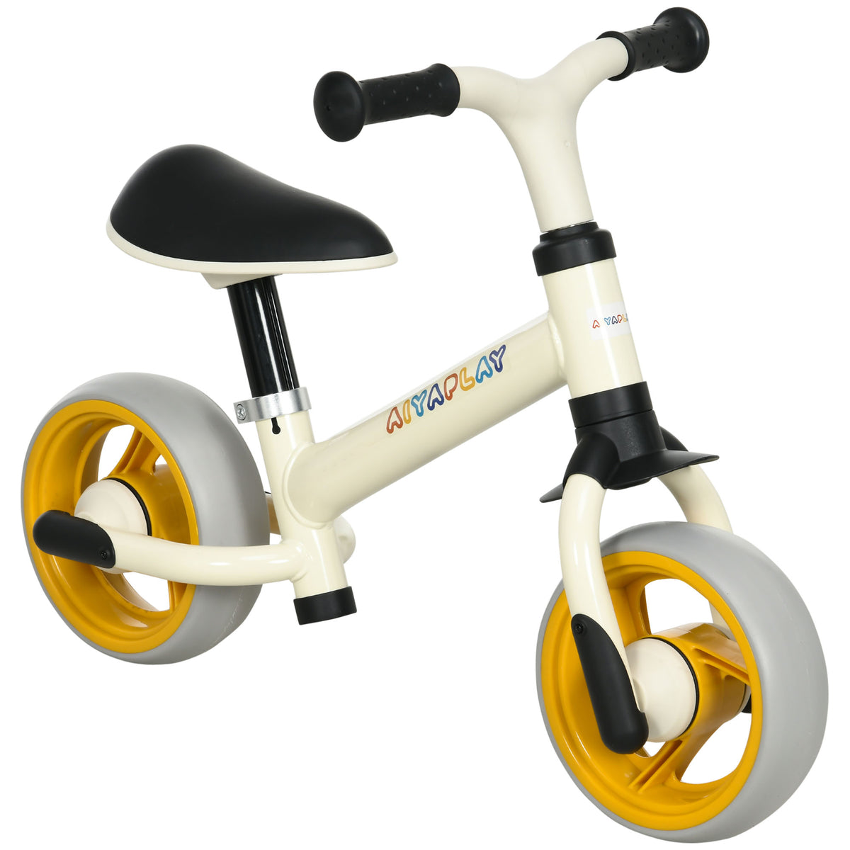 Bicicleta Sin Pedales Aiyaplay Acero, Pu Blanco Crema 66.5x34x47 Cm_0