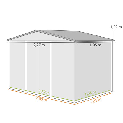 Cobertizo De Jardín Outsunny Acero Galvanizado Marrón 277x195x192 Cm 845-031v00bn_2