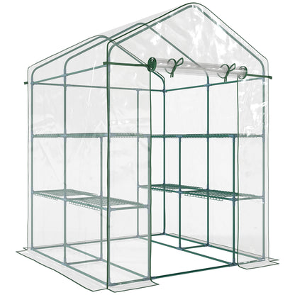 Invernadero Transparente Outsunny Transparente Y Verde 143x143x195cm_0