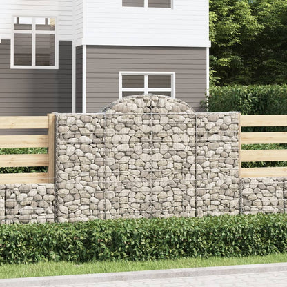 Cestas Gaviones 9 Uds Forma De Arco Hierro 200x50x140/160 Cm_1
